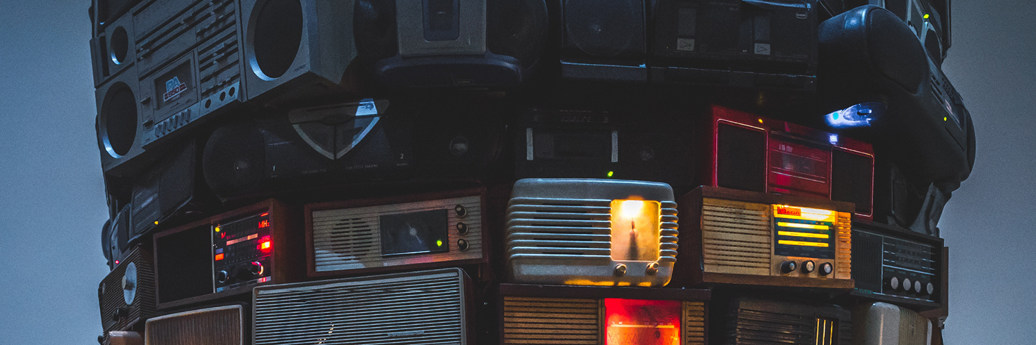 Banner - tower of radios
